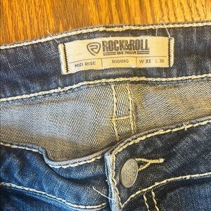 Rock & Roll Denim Riding Women's Boot Cut Jeans - Classic Blue 33x36